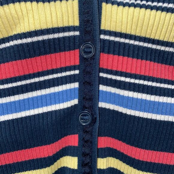 Jones NY Sport 100% Cotton Striped Button Up Cardigan, Women’s Large - Picture 7 of 10